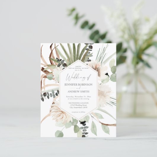 Budget Boho Eucalyptus Palm Leaf & Floral Wedding (Staand voorkant)
