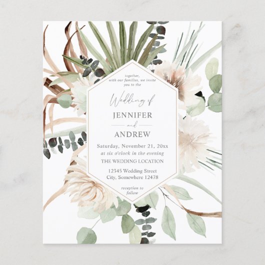 Budget Boho Eucalyptus Palm Leaf & Floral Wedding  (Voorkant)