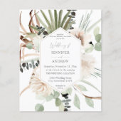 Budget Boho Eucalyptus Palm Leaf & Floral Wedding  Flyer (Voorkant)