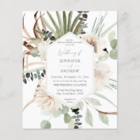 Budget Boho Eucalyptus Palm Leaf & Floral Wedding 