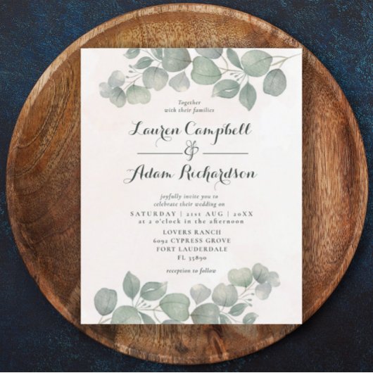 Budget Boho Eucalyptus Waterverf Sage Green Coral