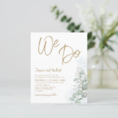 Budget Boho Eucalyputus Green Wedding Invitation (Staand voorkant)