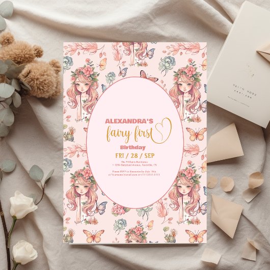 Budget Boho Fairy Eerste Meisje's 1e Verjaardag Flyer