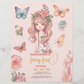 Budget Boho Fairy Eerste Meisje's 1e Verjaardag Flyer (Voorkant)