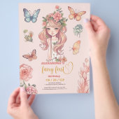 Budget Boho Fairy Eerste Meisje's 1e Verjaardag Flyer (Hand)