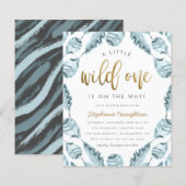 Budget Boho feathers Gold Wild One Boy Baby shower (Voorkant / Achterkant)