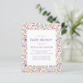 Budget Boho Fiets Bloem Baby Shower Uitnodiging (Staand voorkant)