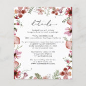 Budget Boho Floral All-in-One Wedding Invitation (Achterkant)
