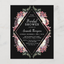 Budget Boho Floral Black Bridal Shower