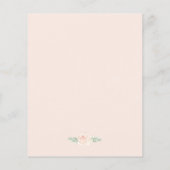 Budget Boho Floral Blush Pink Sage Wedding Invite (Achterkant)