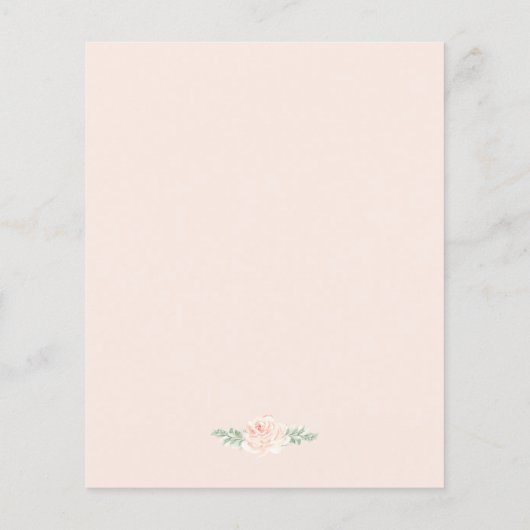 Budget Boho Floral Blush Pink Sage Wedding Invite (Achterkant)