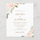 Budget Boho Floral Blush Pink Sage Wedding Invite (Voorkant)