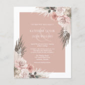 Budget Boho Floral Blush Pink Wedding (Voorkant)