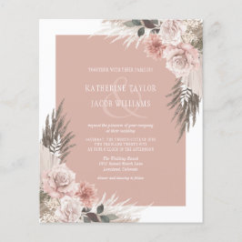 Budget Boho Floral Blush Pink Wedding