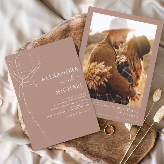 Budget Boho Floral bruiloft uitnodigingen Flyer