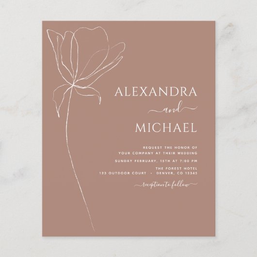 Budget Boho Floral bruiloft uitnodigingen Flyer (Voorkant)