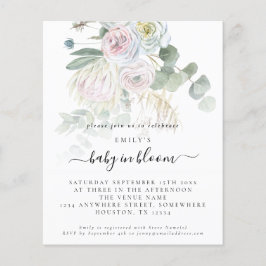 Budget Boho Floral Eucalyptus Baby in Bloom Invite