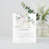 Budget Boho Floral Eucalyptus Sweet Sixteen Uitnod (Staand voorkant)