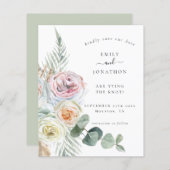 Budget Boho Floral Eucalyptus Weduwsdatum (Voorkant / Achterkant)