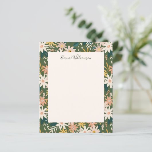 Budget Boho Floral Green Baby shower Dank u (Staand voorkant)