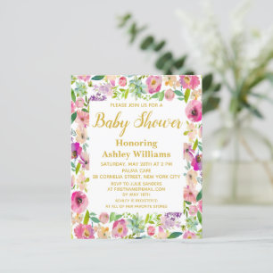 Budget Boho Floral Lijst Baby Shower Invitations