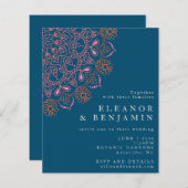  Budget Boho Floral Mandala Blauwgroen Blue Weddin (Voorkant / Achterkant)