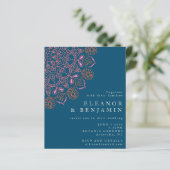  Budget Boho Floral Mandala Blauwgroen Blue Weddin (Staand voorkant)