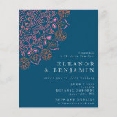 Budget Boho Floral Mandala Blauwgroen Blue Weddin (Voorkant)