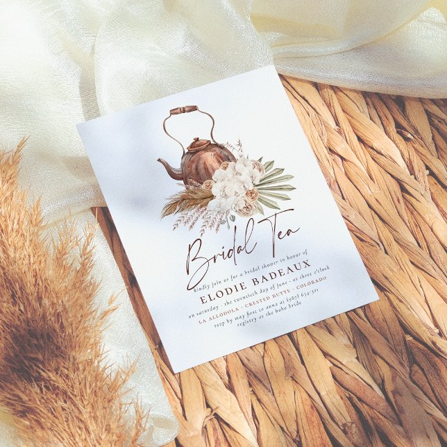 Budget Boho Floral Pampas Grass Tea Vrijgezellenfe (Creator heeft geüpload)