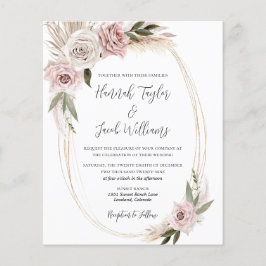 Budget Boho Floral Pampas Grass Wedding