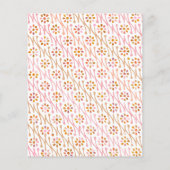 Budget Boho Floral Roos Pink Baby shower Uitnodigi (Achterkant)