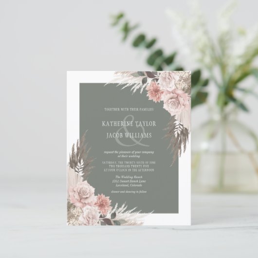 Budget Boho Floral Sage Green Wedding (Staand voorkant)