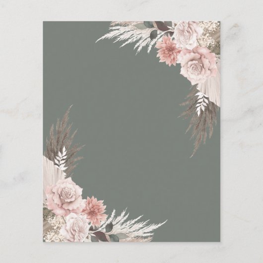 Budget Boho Floral Sage Green Wedding (Achterkant)