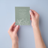 BUDGET Boho Floral Sage Green Wildflower Huwelijk Flyer (Hand)