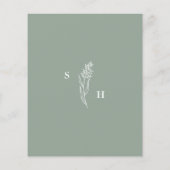BUDGET Boho Floral Sage Green Wildflower Huwelijk Flyer (Achterkant)