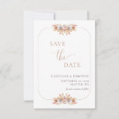 Budget Boho Floral sparen de datum van aankondigin Kaart (Voorkant)