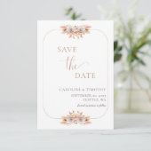Budget Boho Floral sparen de datum van aankondigin Kaart (Staand voorkant)