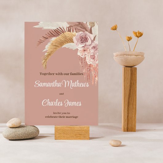 Budget Boho Floral Terracotta Photo Fall Wedding