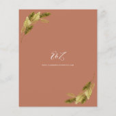 Budget Boho Floral Terracotta Wedding Uitnodiging (Achterkant)