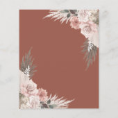 Budget Boho Floral Terracotta Wedding Uitnodiging (Achterkant)