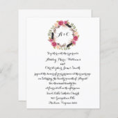 Budget Boho Floral Wedding Invitation Greenery (Voorkant / Achterkant)