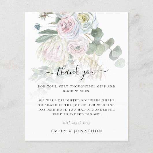 Budget Boho Florals Eucalyptus Weduwschap Dank je (Voorkant)