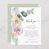 Budget Boho Florals Foliage Weddenschap Dank je (Voorkant / Achterkant)