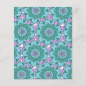 Budget Boho Flower Groovy Green Baby shower Invite (Achterkant)