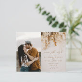 Budget Boho Flowers Foto Weddenschap Save the Date (Staand voorkant)