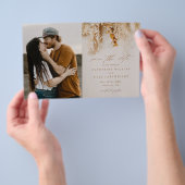 Budget Boho Flowers Foto Weddenschap Save the Date Flyer (Hand)