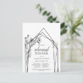 Budget Boho Flowers Geometric Rehearsal Dinner Inv Uitnodiging Briefkaart (Staand voorkant)
