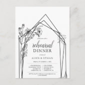 Budget Boho Flowers Geometric Rehearsal Dinner Uitnodiging Briefkaart (Voorkant)