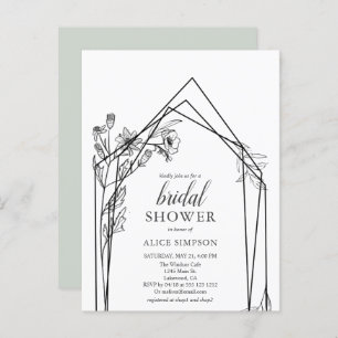 Budget Boho Flowers Geometric Vrijgezellenfeest In Uitnodiging Briefkaart