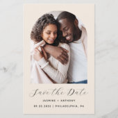 Budget Boho-foto-boog Beige Save the Date (Voorkant)
